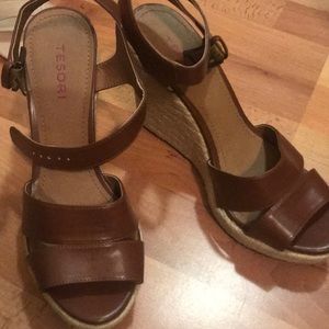 Tesori wedge espadrilles! Size 8 - Camel color